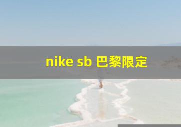 nike sb 巴黎限定